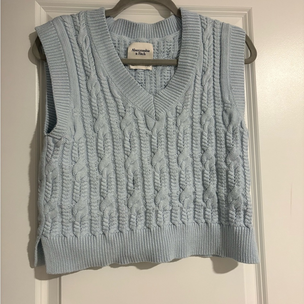 Abercrombie & Fitch Soft Blue V-Neck Sweater Vest